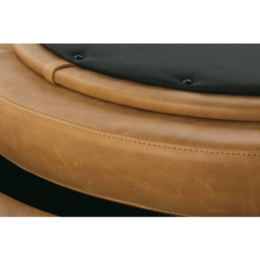 Picture of Cyrus 20" Round Leather Storage Ottoman